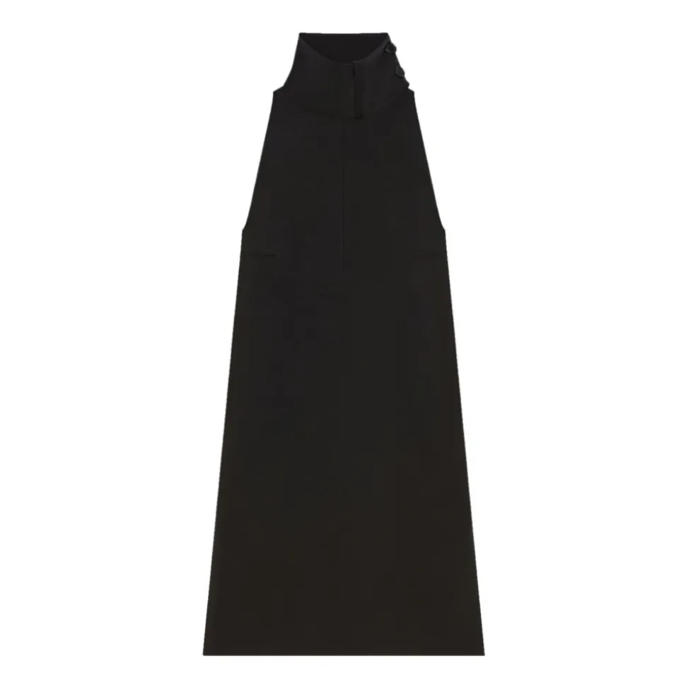 Vestido con Cuello Alto y Detalle de Bufanda