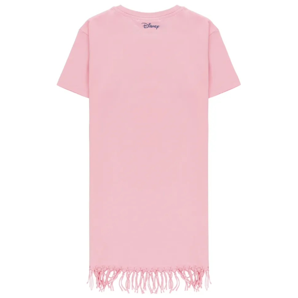 Vestido con flecos y estampado gráfico