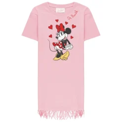 Vestido con flecos y estampado gráfico