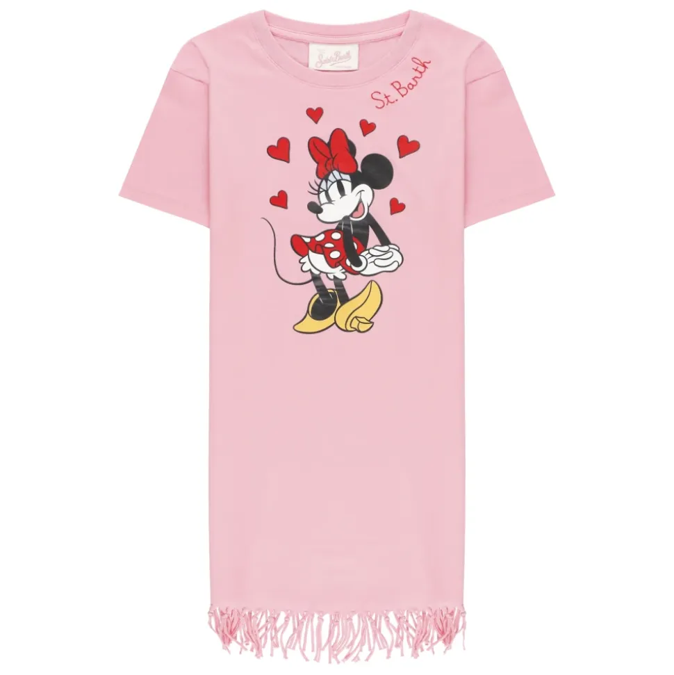 Vestido con flecos y estampado gráfico
