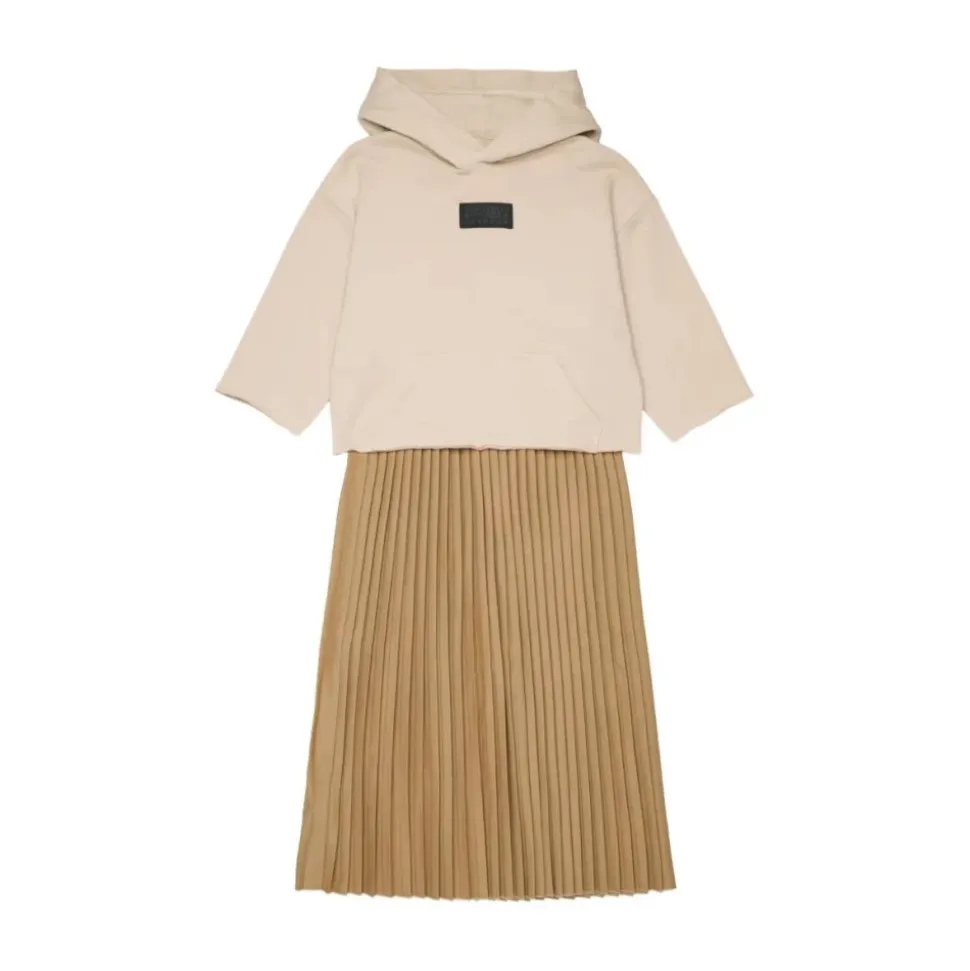 Vestido con Sudadera y Falda Plisada