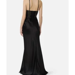 Vestido de Gala Rojo de Satén con Tirantes Elásticos