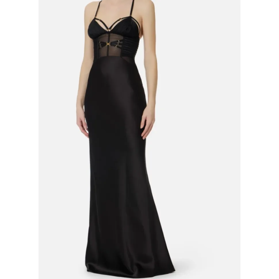 Vestido de Gala Rojo de Satén con Tirantes Elásticos