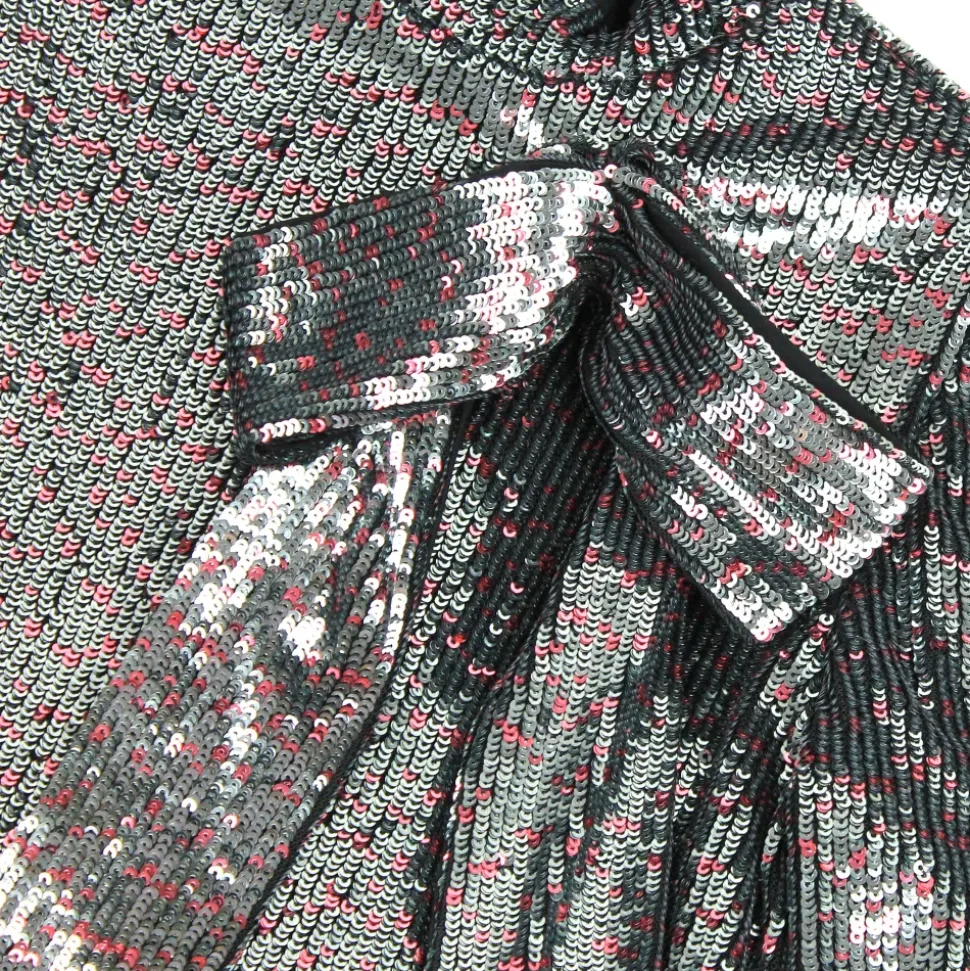 Vestido de Lentejuelas con Lazo Lateral Extraíble