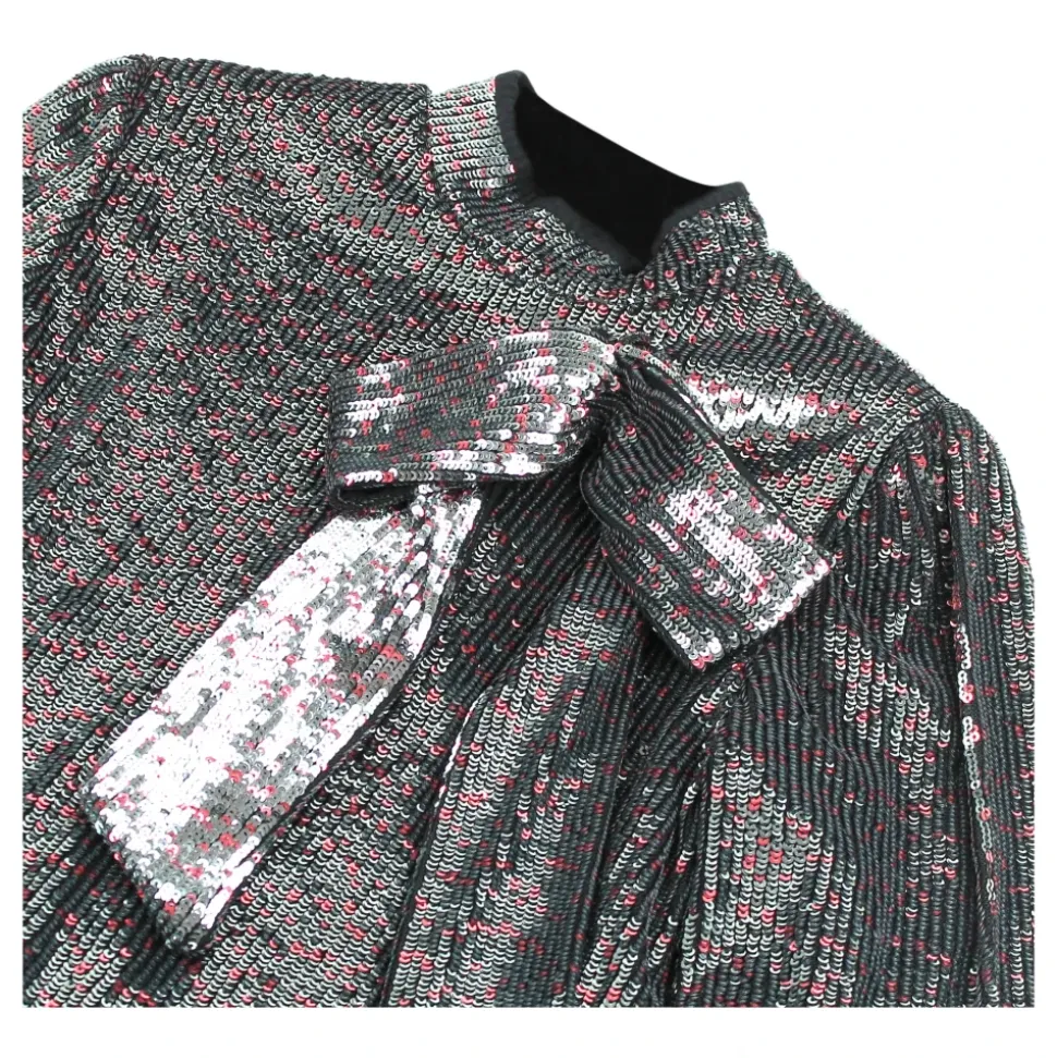 Vestido de Lentejuelas con Lazo Lateral Extraíble