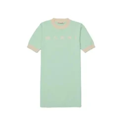 Vestido de Manga Corta con Logo