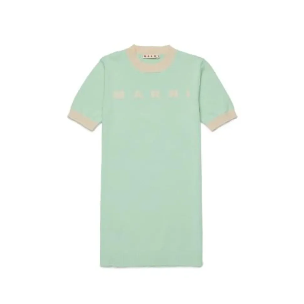 Vestido de Manga Corta con Logo