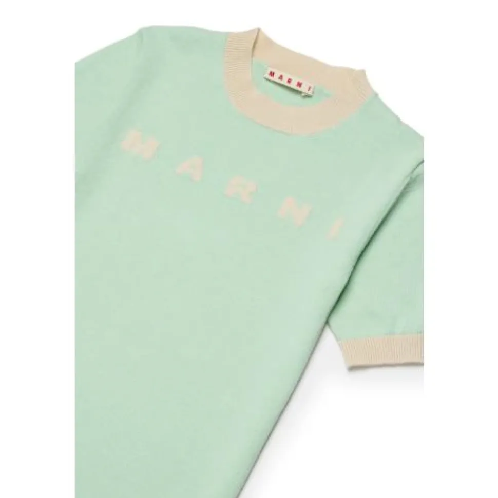 Vestido de Manga Corta con Logo
