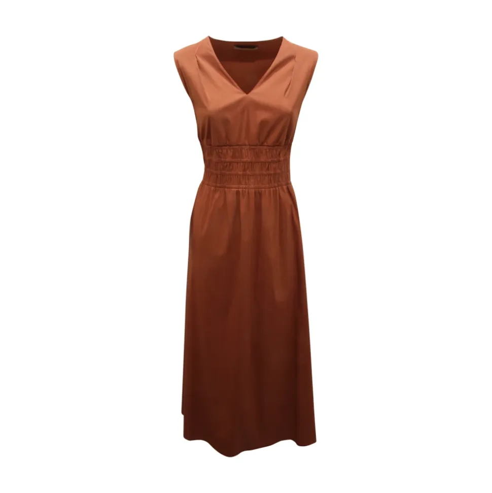 60612 Vestido de popelina con cuello en V