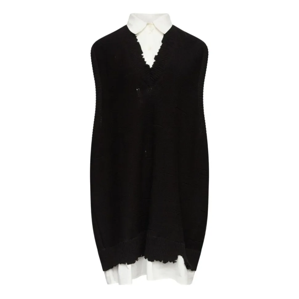 Vestido de punto desgastado