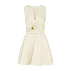 Vestido de Satén Duchess con Detalle de Joya
