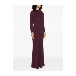 Vestido Largo con Puños Adornados