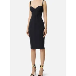 Vestido Ligero de Crepé con Tejido de Corte en Vivo