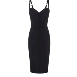 Vestido Ligero de Crepé con Tejido de Corte en Vivo