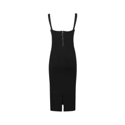 Vestido Midi Ajustado de Punto Jacquard