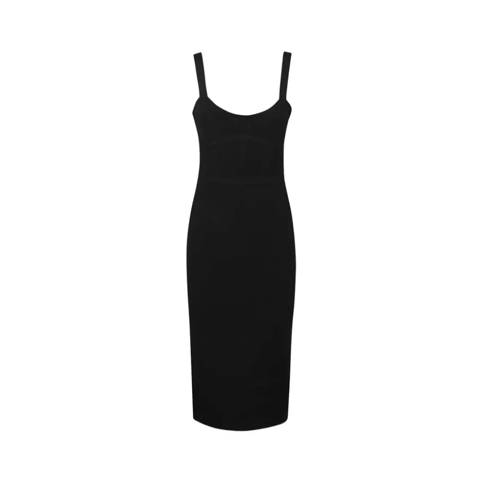 Vestido Midi Ajustado de Punto Jacquard