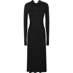 Vestido Midi Largo de Manga Reúne