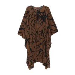 Vestido mini con hombros descubiertos y estampado abstracto