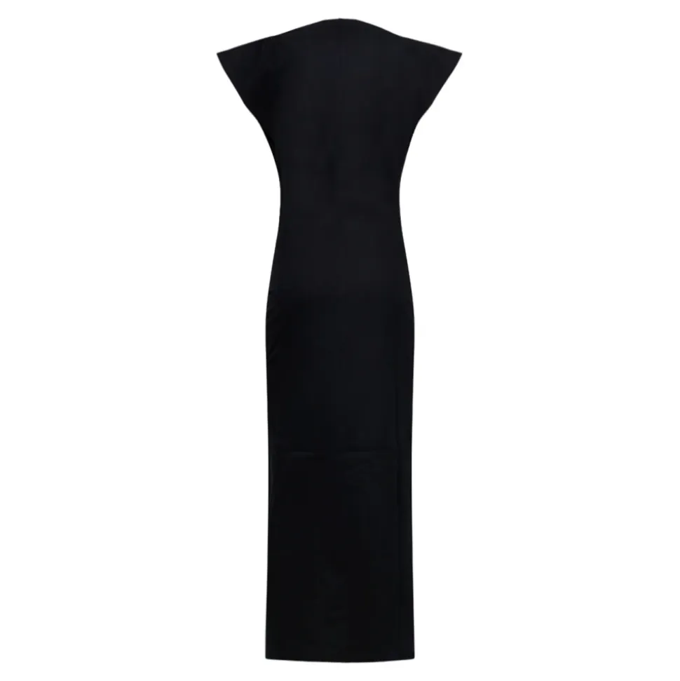 Vestido Nadela Negro con Abertura Delantera