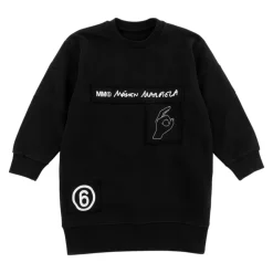 Vestido Negro de Algodón de Manga Larga