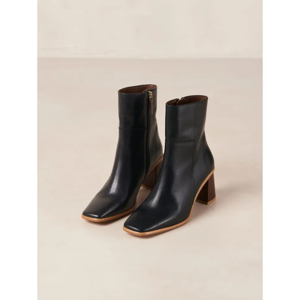 West Vintage Botines de Cuero Negro