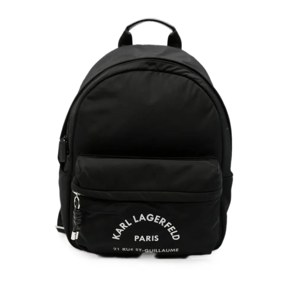 Zaino Nero Logo Bianco