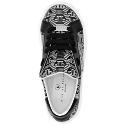 Zapatillas Deportivas Bajas de Cuero con Monograma Hexagonal