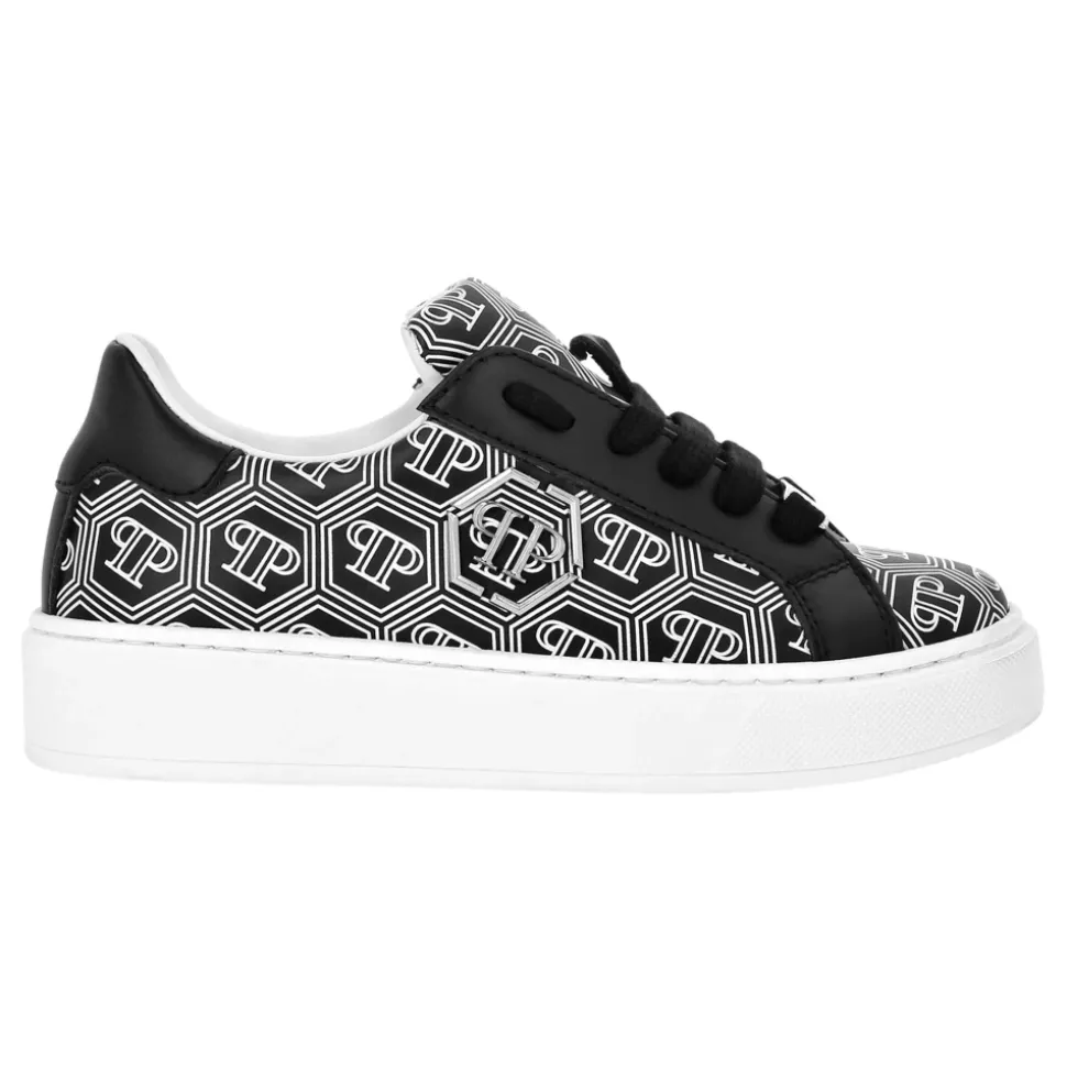 Zapatillas Deportivas Bajas de Cuero con Monograma Hexagonal