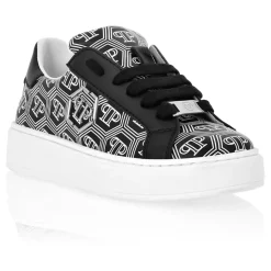 Zapatillas Deportivas Bajas de Cuero con Monograma Hexagonal