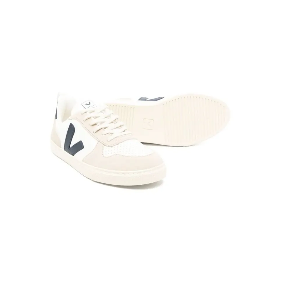 Zapatillas Deportivas de Cuero Blanco con Detalles Multicolor