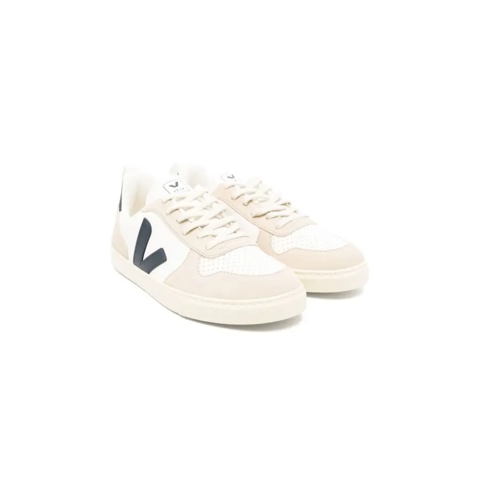 Zapatillas Deportivas de Cuero Blanco con Detalles Multicolor