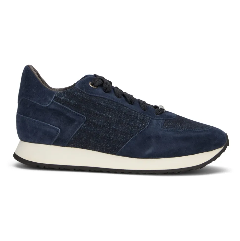 Zapatillas deportivas de piel y denim