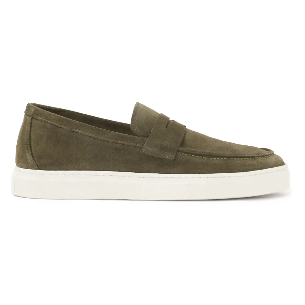 Zapatillas slip-on de ante en color caqui