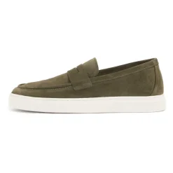 Zapatillas slip-on de ante en color caqui