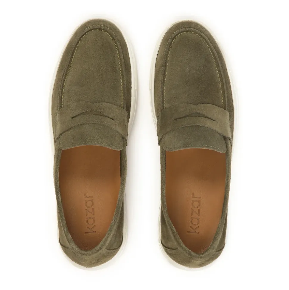 Zapatillas slip-on de ante en color caqui