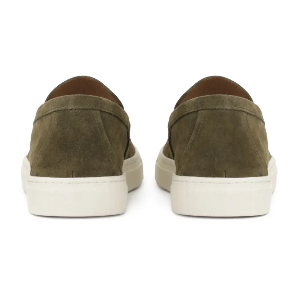 Zapatillas slip-on de ante en color caqui