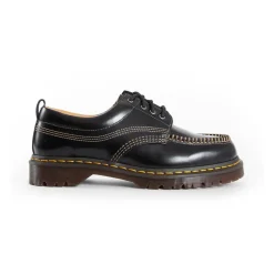 Zapato de cuero negro Moc Toe