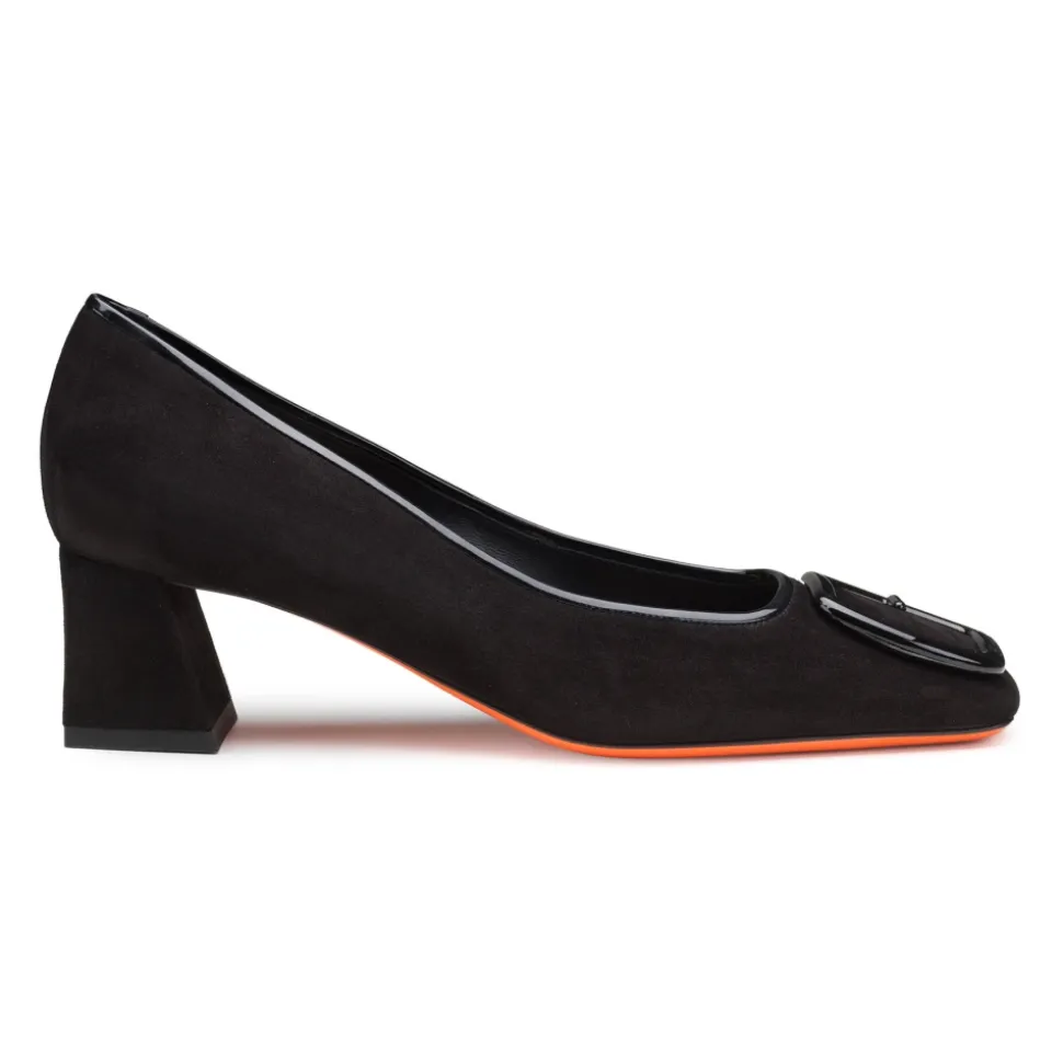 Zapato de Salón de Tacón Medio de Ante