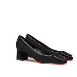 Zapato de Salón de Tacón Medio de Ante