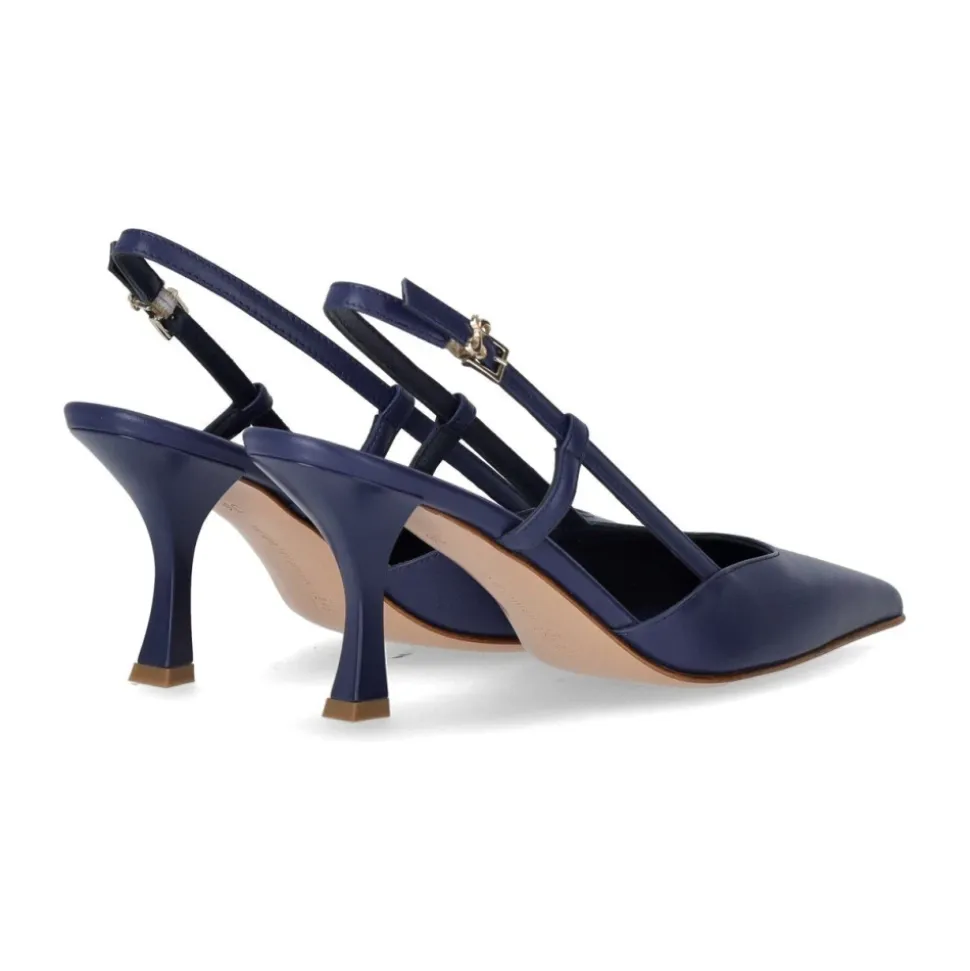 Zapato de tacón de piel azul