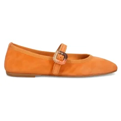Zapato Plano de Gamuza Naranja Suave