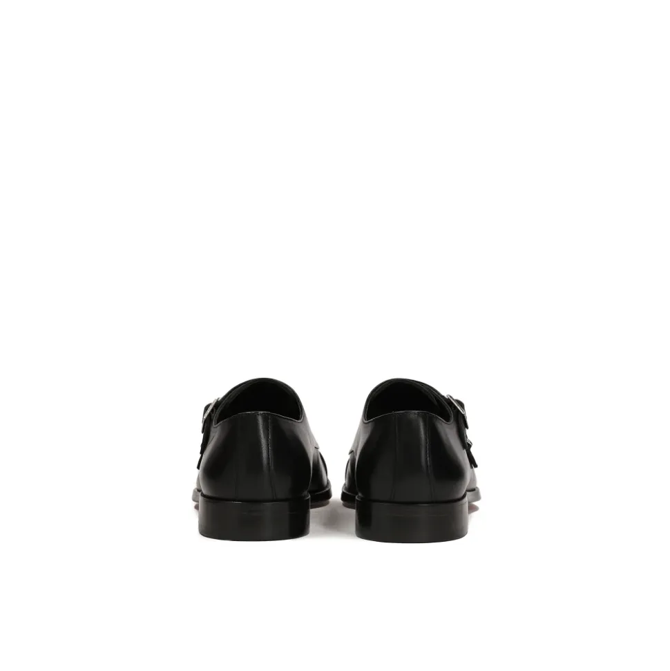 Zapatos casuales negros de monje para hombres de la lujosa colección