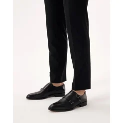 Zapatos casuales negros de monje para hombres de la lujosa colección