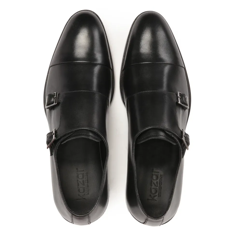 Zapatos casuales negros de monje para hombres de la lujosa colección