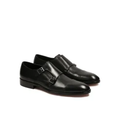 Zapatos casuales negros de monje para hombres de la lujosa colección