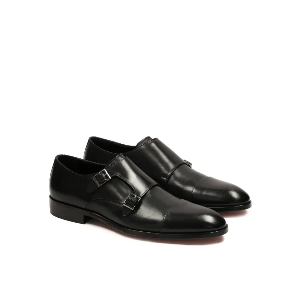 Zapatos casuales negros de monje para hombres de la lujosa colección