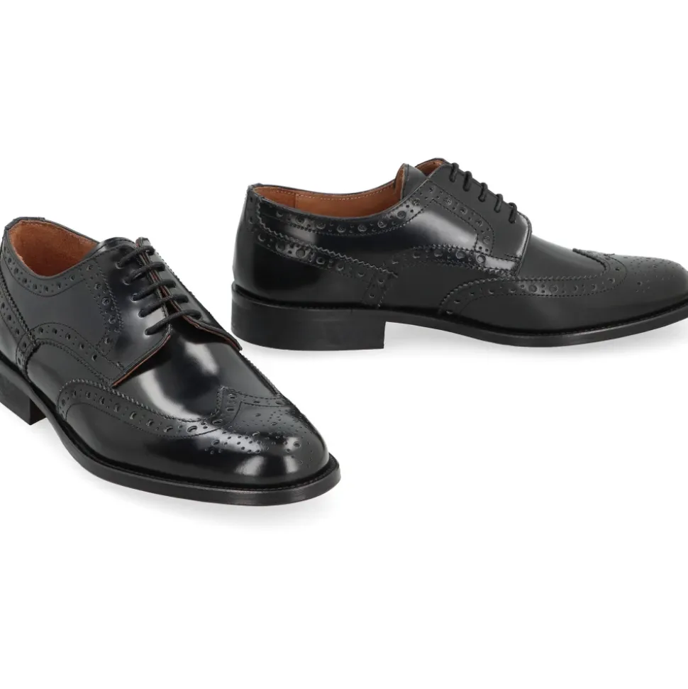 Zapatos Clásicos de Cuero con Brogue y Cordones