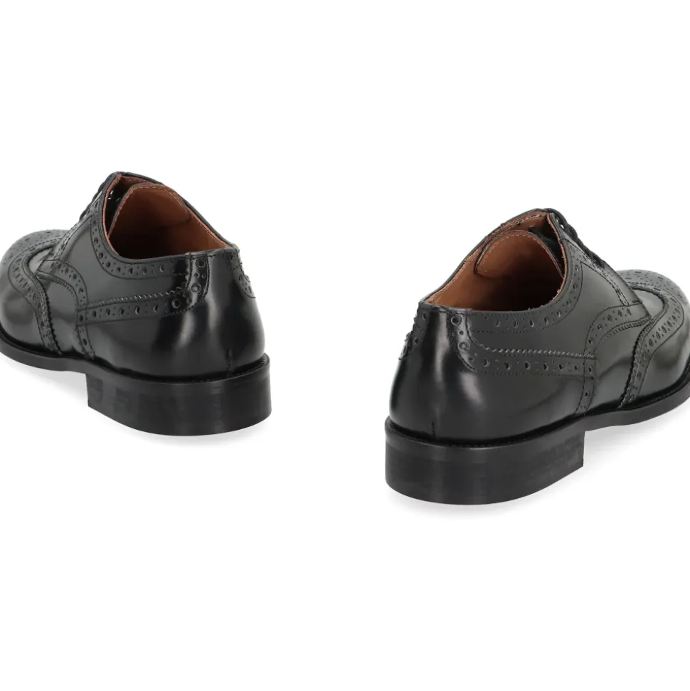 Zapatos Clásicos de Cuero con Brogue y Cordones