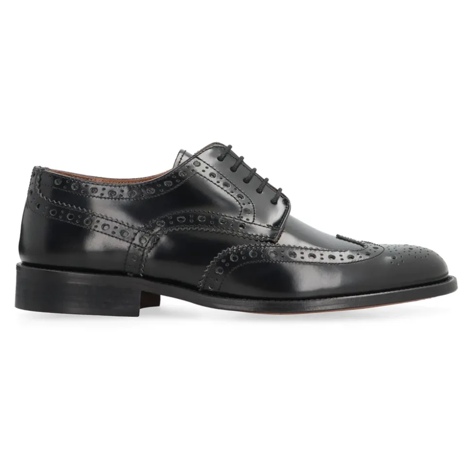 Zapatos Clásicos de Cuero con Brogue y Cordones