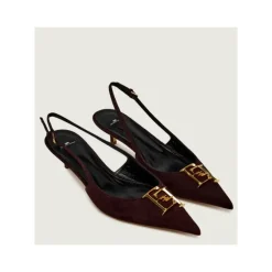 Zapatos de ante destalonados con detalle de logo